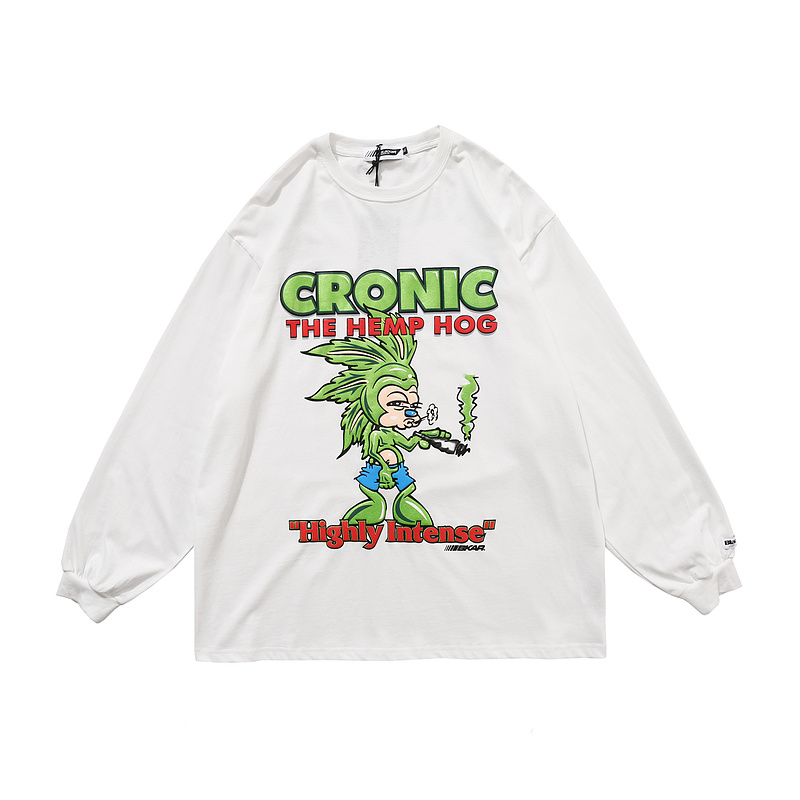 >funny fashion oversized silk printing graphic long sleeve shirt