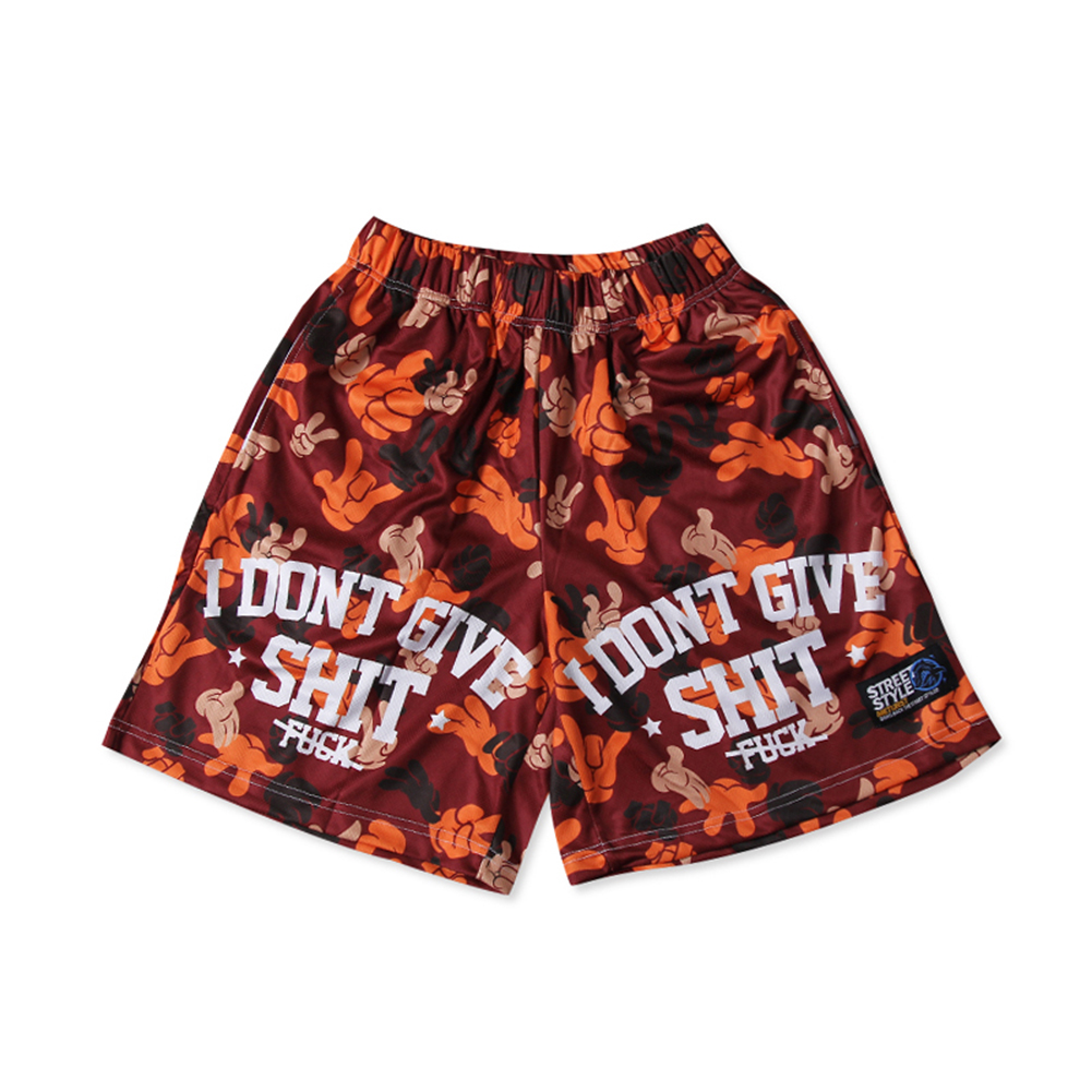 >Original “I DON’T GIVE SHIT” Men’s colorful Printed Elastic Waist Shorts