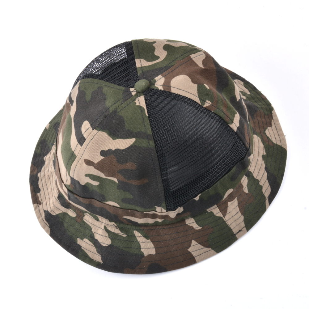 plain embroidery logo camo bucket hats