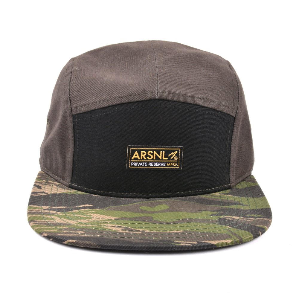 >cotton woven patch 5 panels cap custom