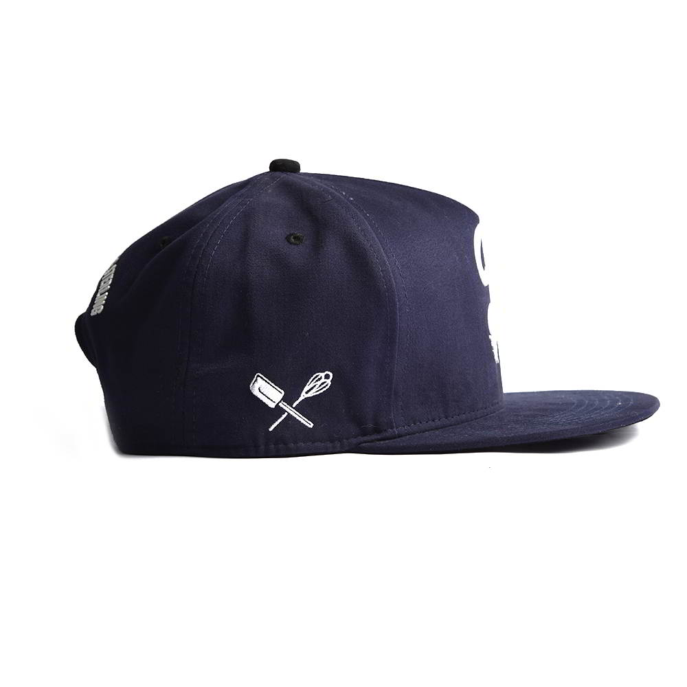 5 panels rubber patch snapback hats