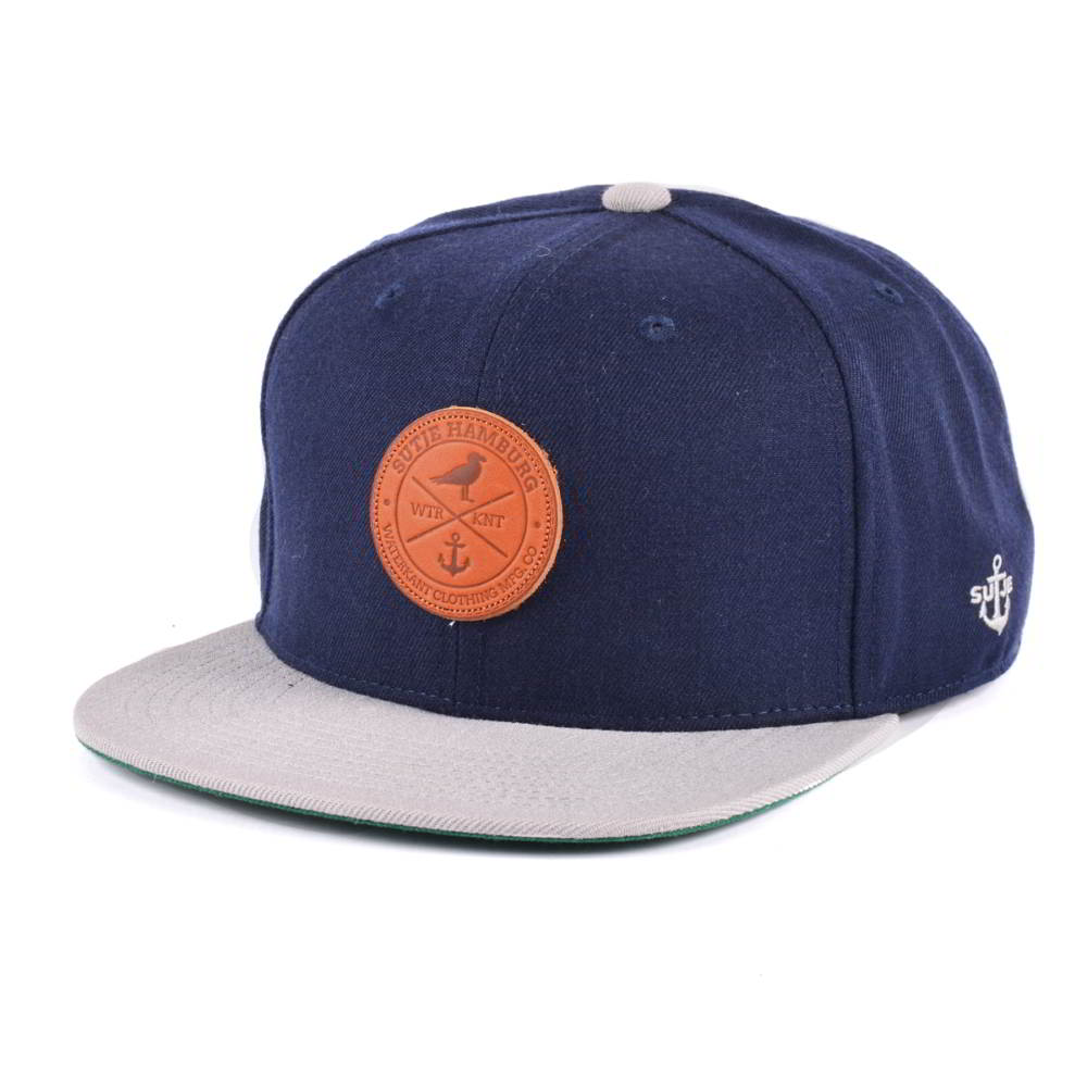 leather patch two color snapback hats custom