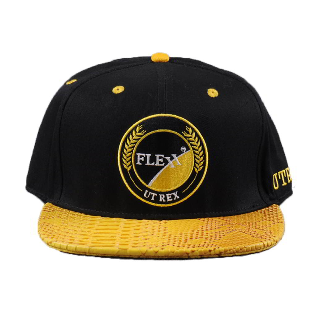 >snakeskin brim embroidery fitted snapback
