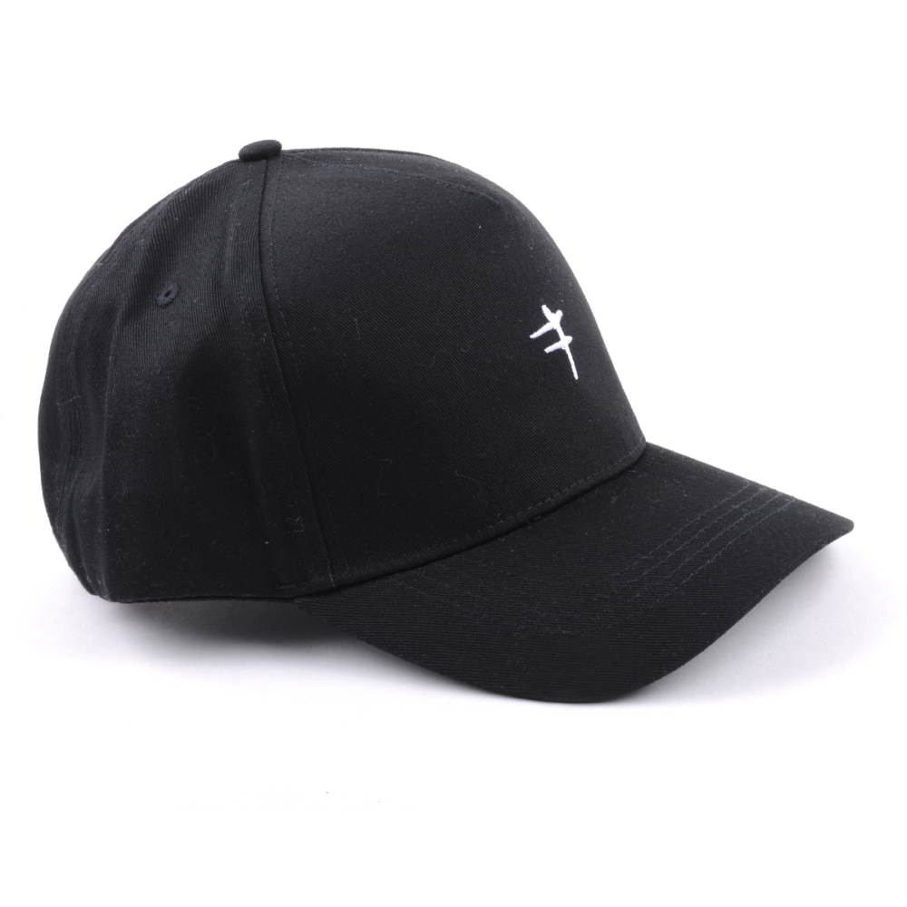plain embroidery logo black 5 panels baseball caps