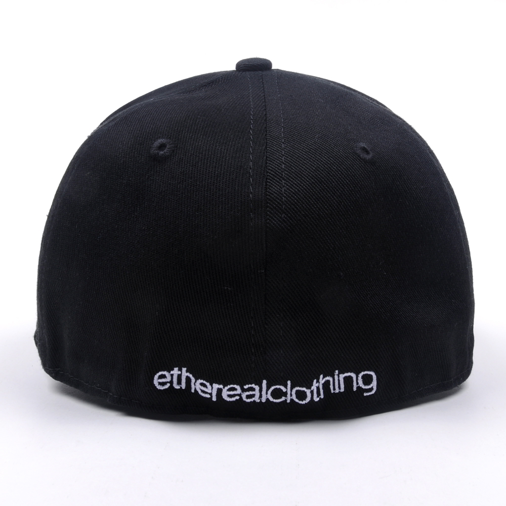 custom 3d embroidery black fitted baseball caps