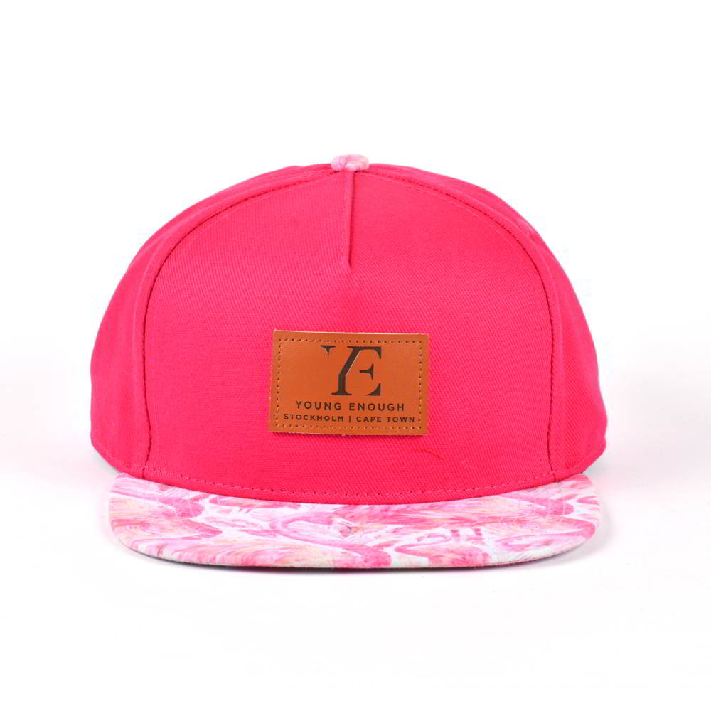 >5 panels leather patch children snapback hats