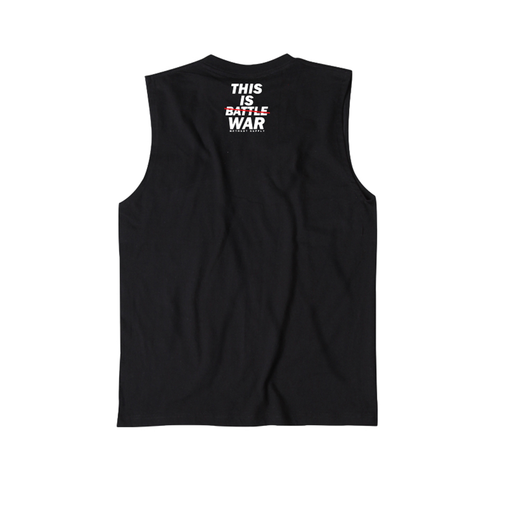 Black simple designed casual tank top for men