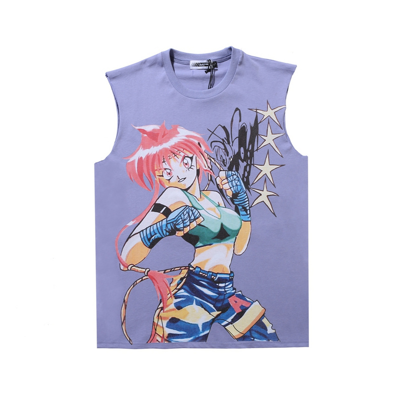 >cute cartoon character loose sleeveless tank top for women